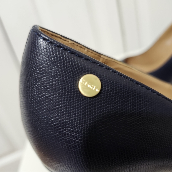 Calvin Klein Women Navy Stiletto Heels Pumps Sz 7 Office Career Work Dress Shoes - Picture 5 of 10